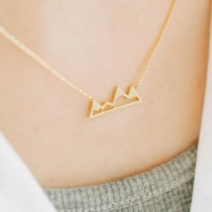 Dainty Gold Plated Mountain Ridgeline Necklace